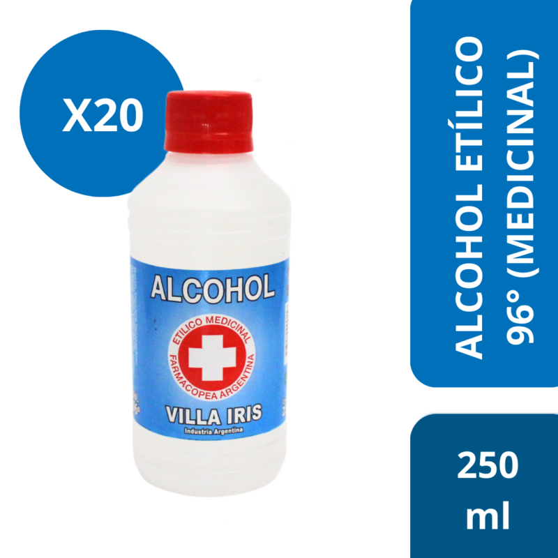Alcohol Etílico 96º Medicinal – Botella x 250ml (PACK)