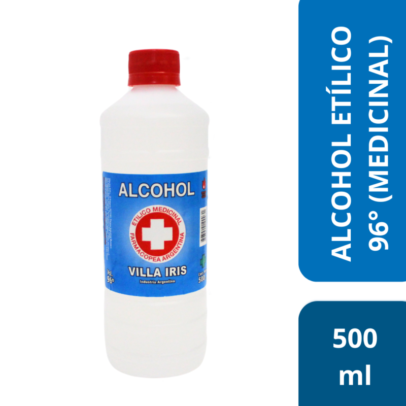 Alcohol etílico 96º Medicinal – Botella x 500 ml (UNIDAD)