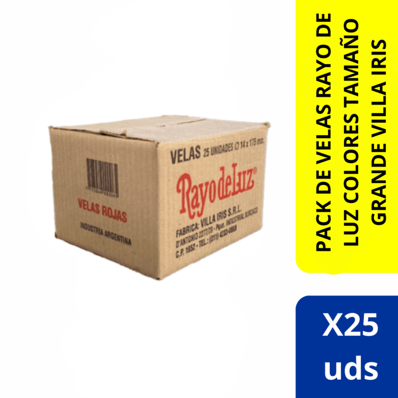 Velas Villa Iris Rayo de Luz Colores  - Tamaño Grande x 4 unidades (PACK)