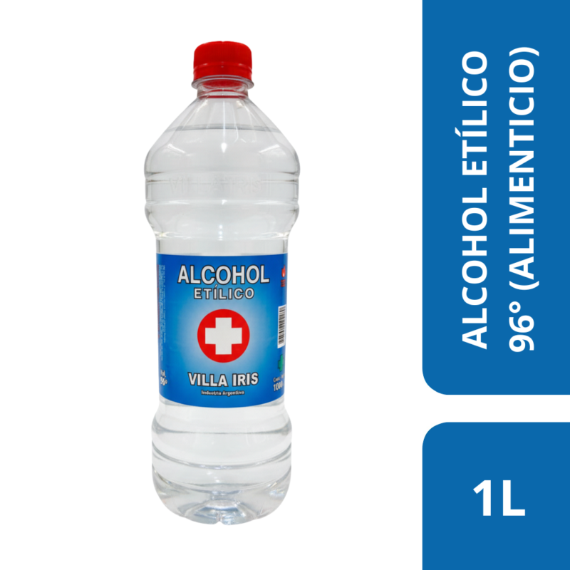 Alcohol etílico 96º Alimenticio – Botella x 1L (UNIDAD)