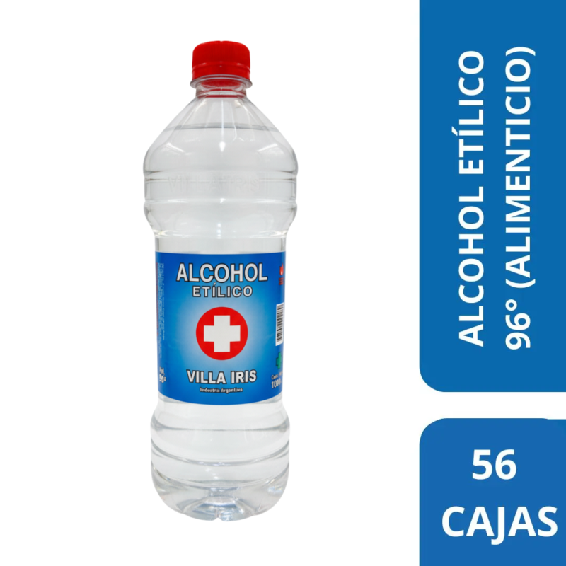 Alcohol etílico 96º Alimenticio – Botella x 1L (PALLET)