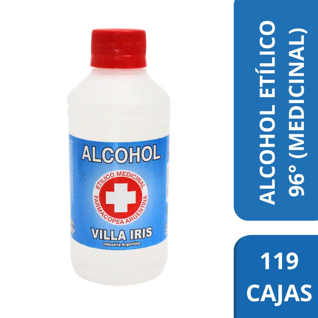 Alcohol Etílico 96º Medicinal – Botella x 250ml (PALLET)