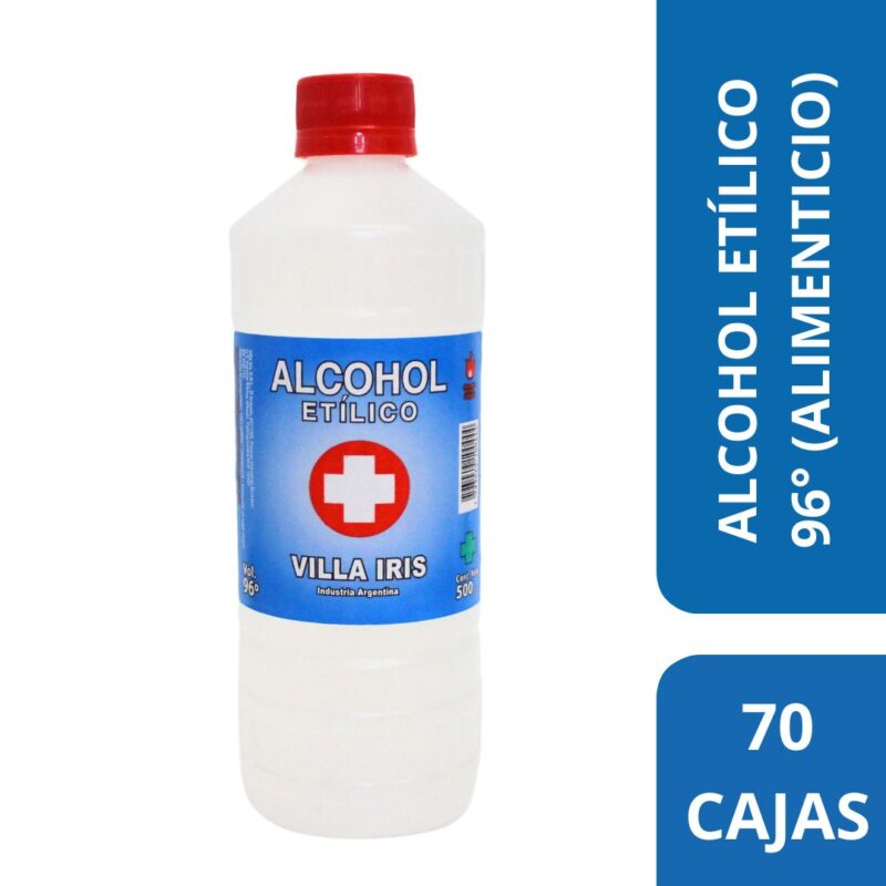 Alcohol etílico 96º Alimenticio – Botella x 500 ml (PALLET)