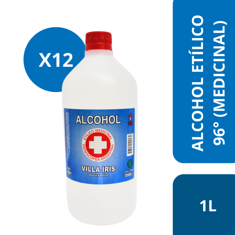 Alcohol etílico 96º Medicinal – Botella x 1L (PACK)