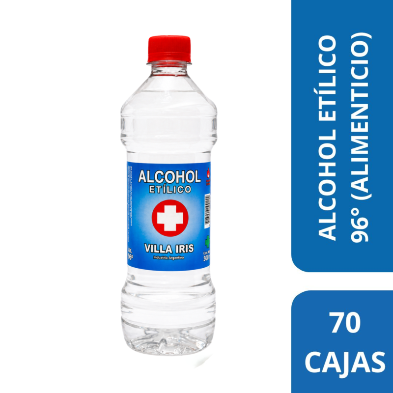 Alcohol etílico 96º Alimenticio – Botella x 500 ml (PALLET)
