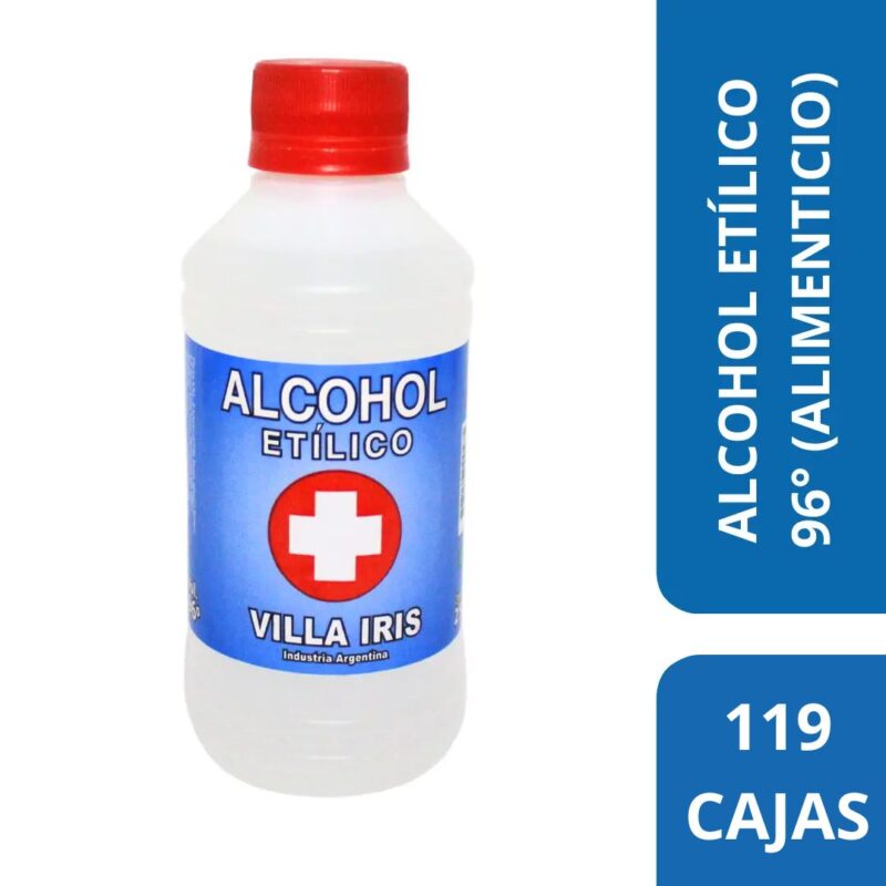 Alcohol etílico 96º Alimenticio – Botella x 250 (PALLET)